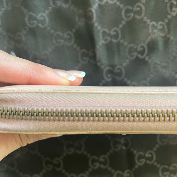 Authentic Gucci GG Butterfly Farfalla Zip Around Leather Long Wallet - Picture 9 of 13